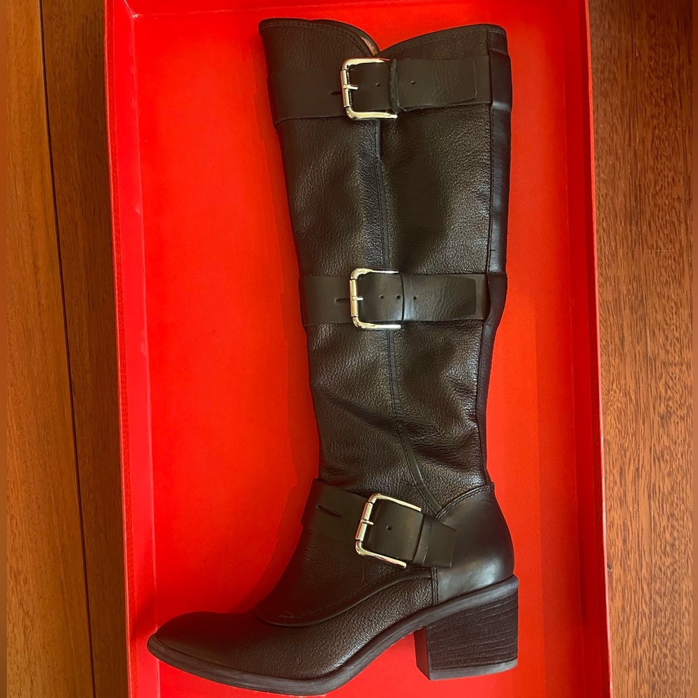 Donald J Pliner Leather Knee-High Moto Boots